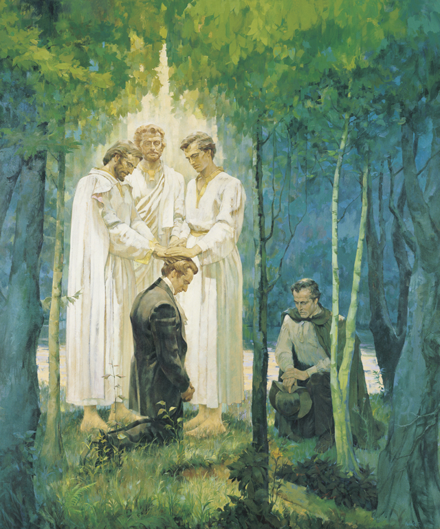 Peter, James and John Ordaining Joseph Smith by Kenneth Riley